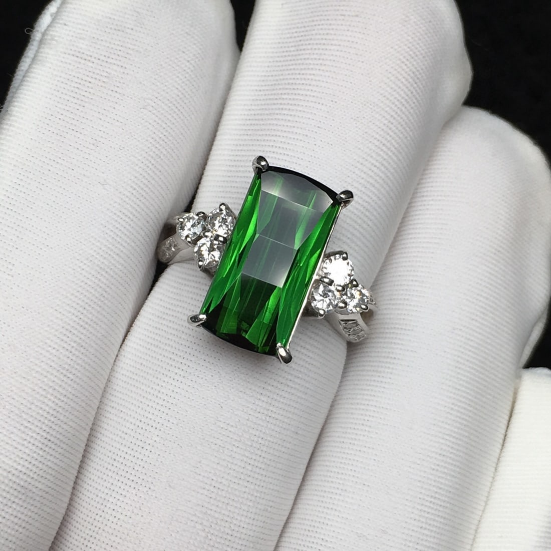 14k Gold 4.93 Ctw Natural Tourmaline & Diamond Ring - 4