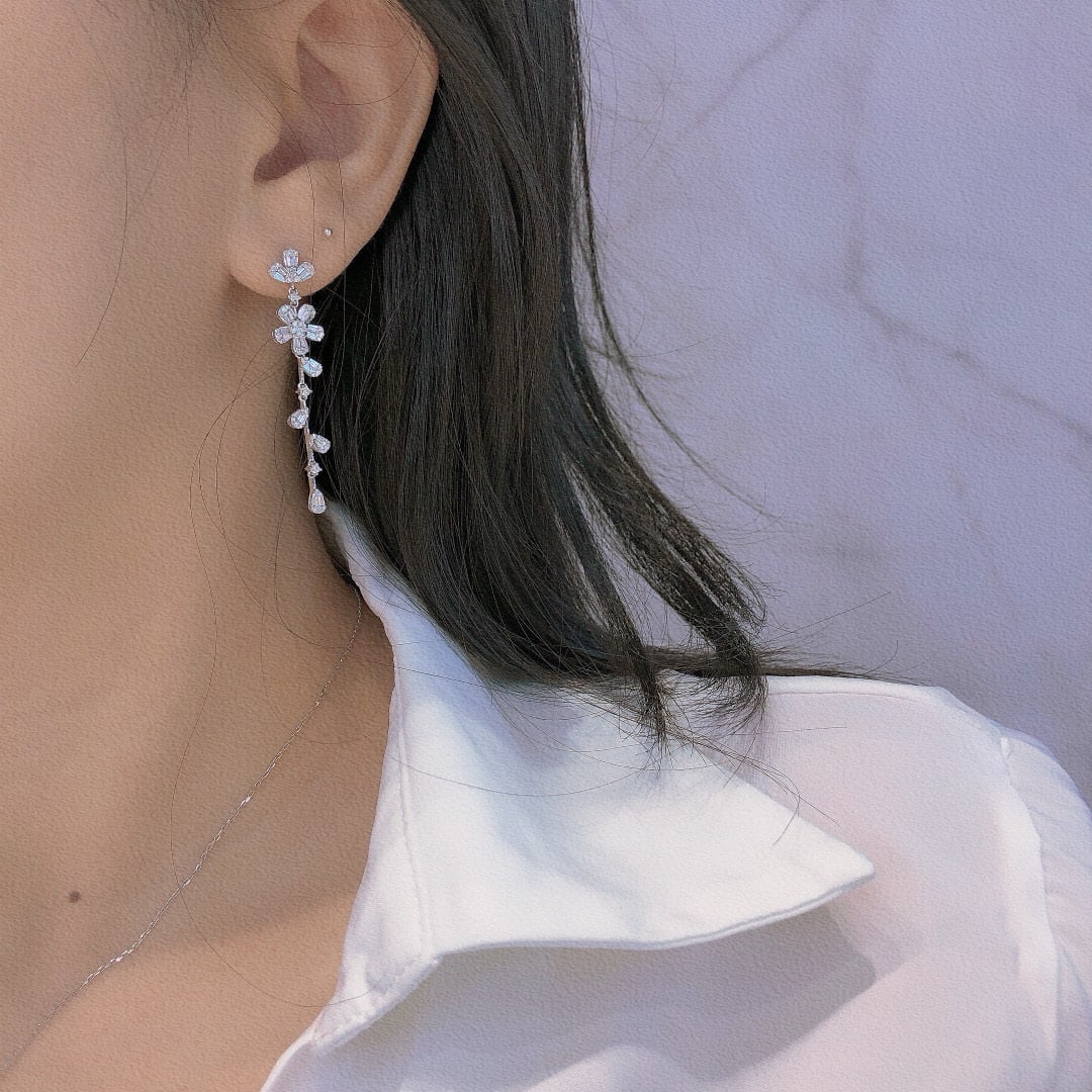 14k Gold 1.06 Ct Natural H Diamond Earrings - 3