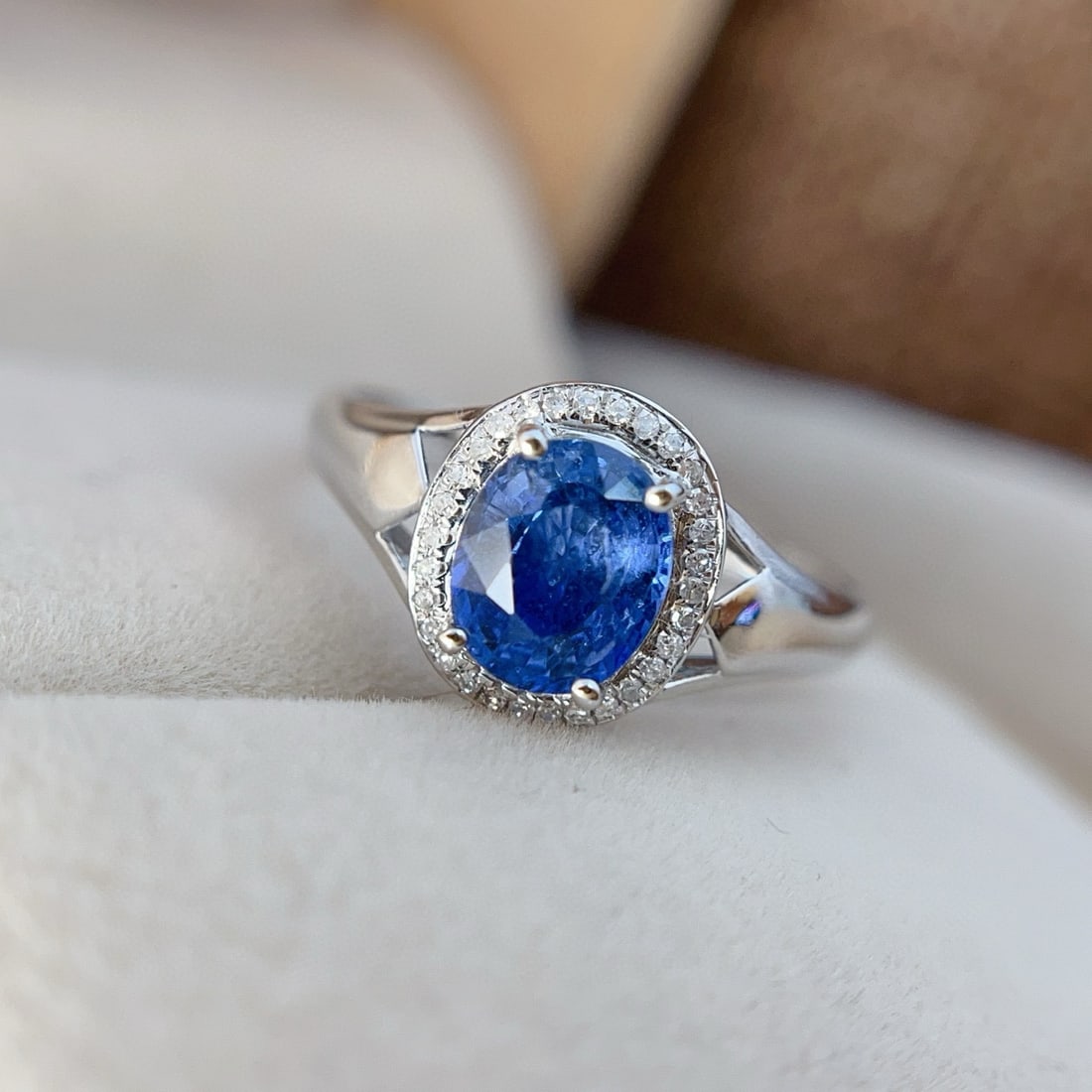 14k Gold 1.25 Ct Natural Sapphire & Diamond Ring (1 of 7)