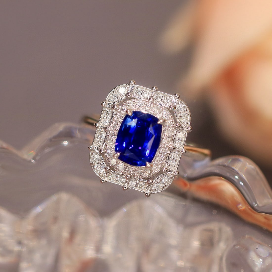 14k Gold 2.01 Ctw Natural Sapphire & Diamond Ring - 3