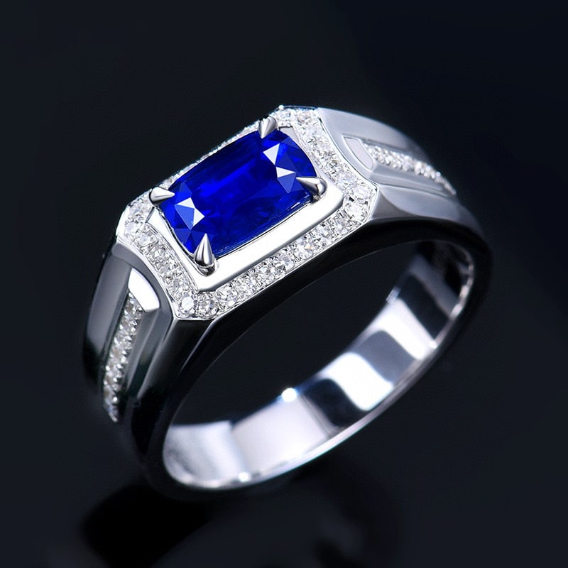 14k Gold 1.76 Ctw Natural Sapphire & Diamond Ring - 4