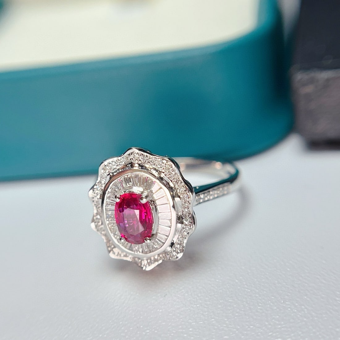 14k Gold 0.80 Ct Natural Ruby & Diamond Ring/pendant( Without Chain ) - 2