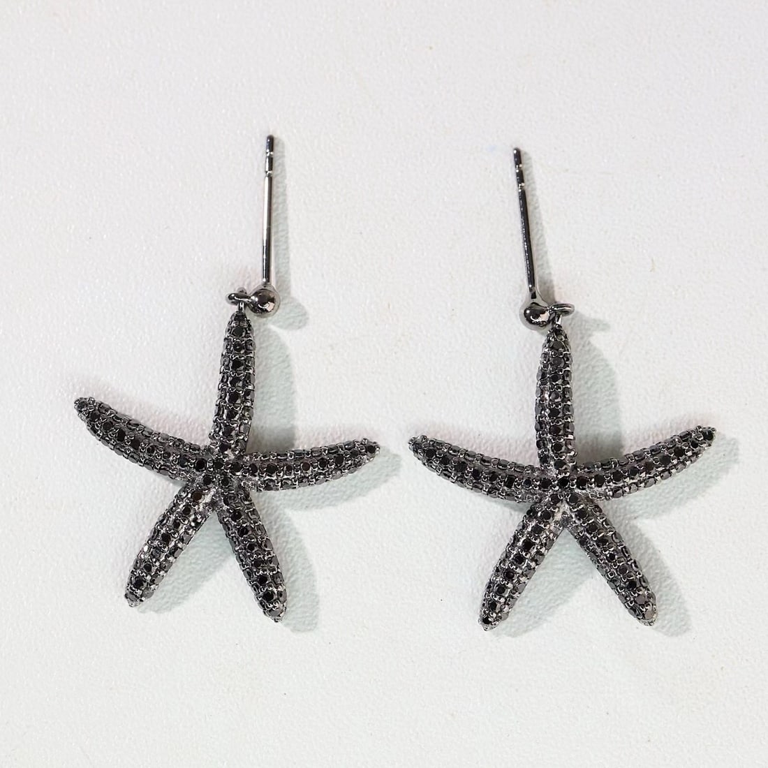 14k Gold 1.12 Ct Natural Black Diamond Earrings - 4