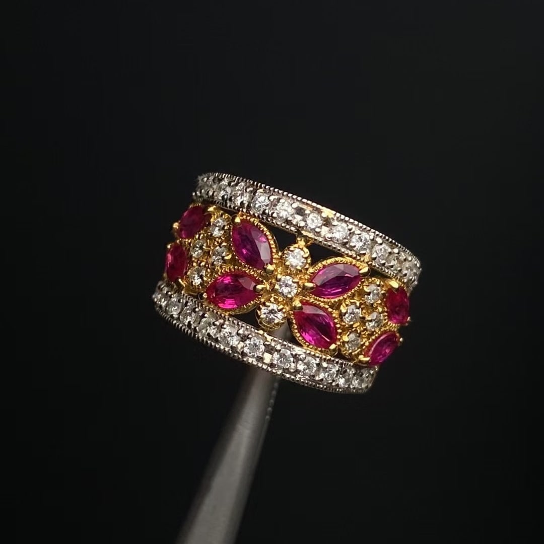 14k Gold 1.80 Ctw Natural Ruby & Diamond Ring (1 of 7)