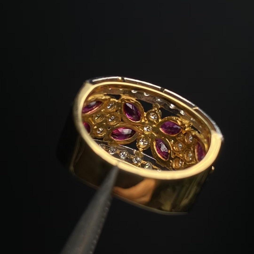 14k Gold 1.80 Ctw Natural Ruby & Diamond Ring - 2