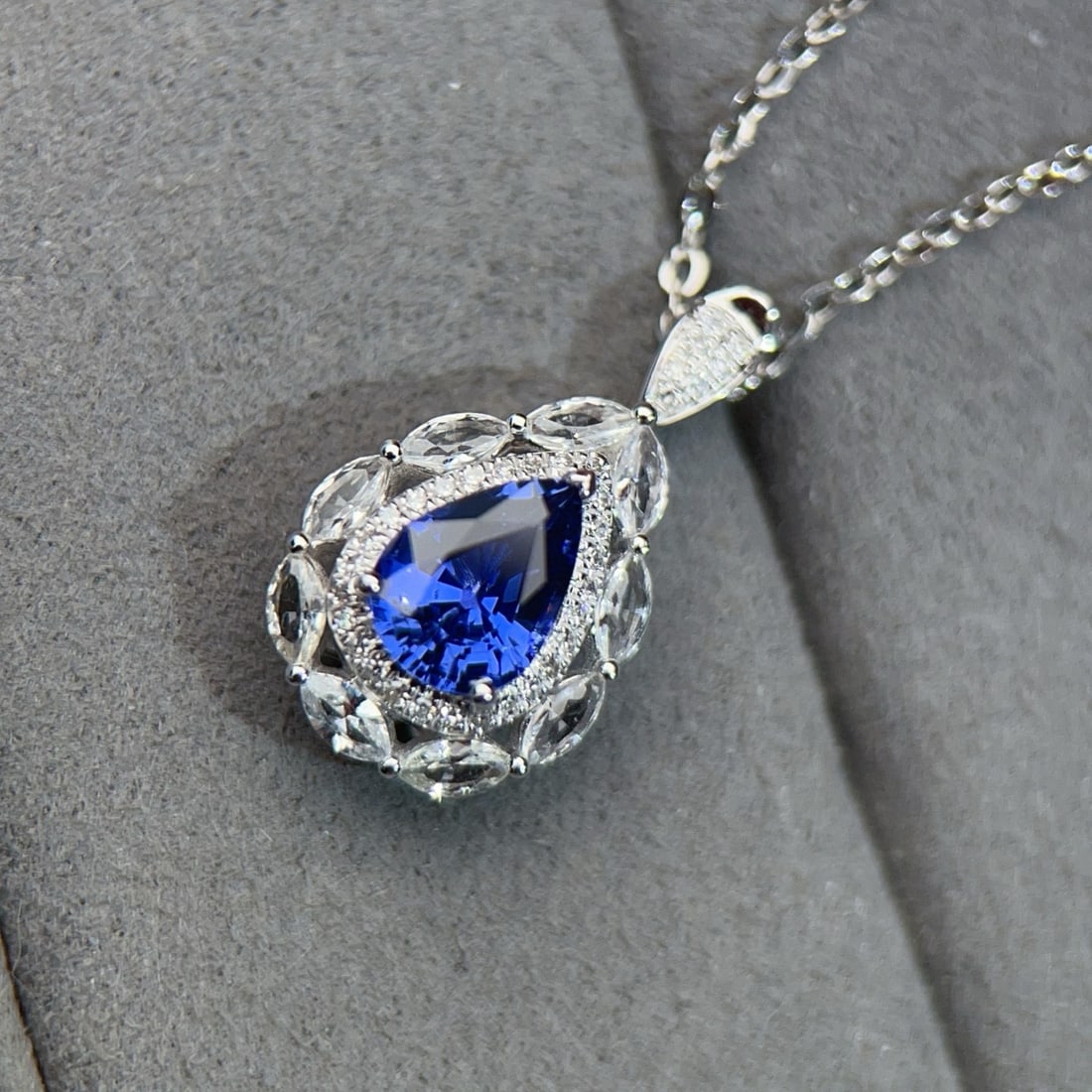 14k Gold 1.2 Ct Natural Sapphire & Diamond & Sapphire Ring/pendant( Without Chain ) - 5