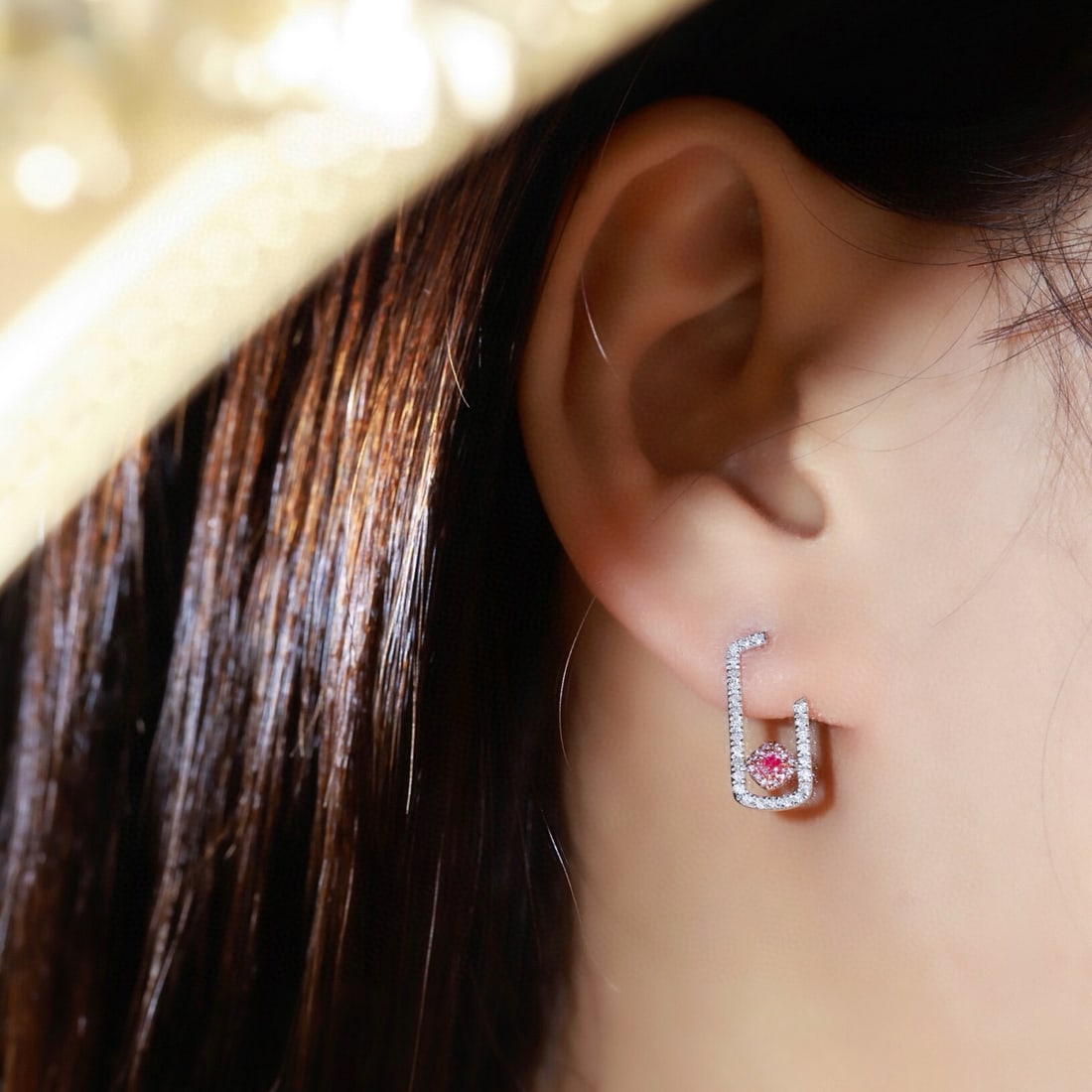 14k Gold 0.48 Ctw Natural Pink Diamond & Diamond Earrings - 5