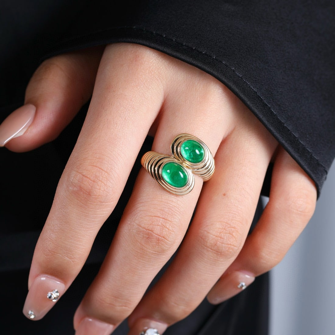 14k Gold 3 Ct Natural Emerald Ring - 3