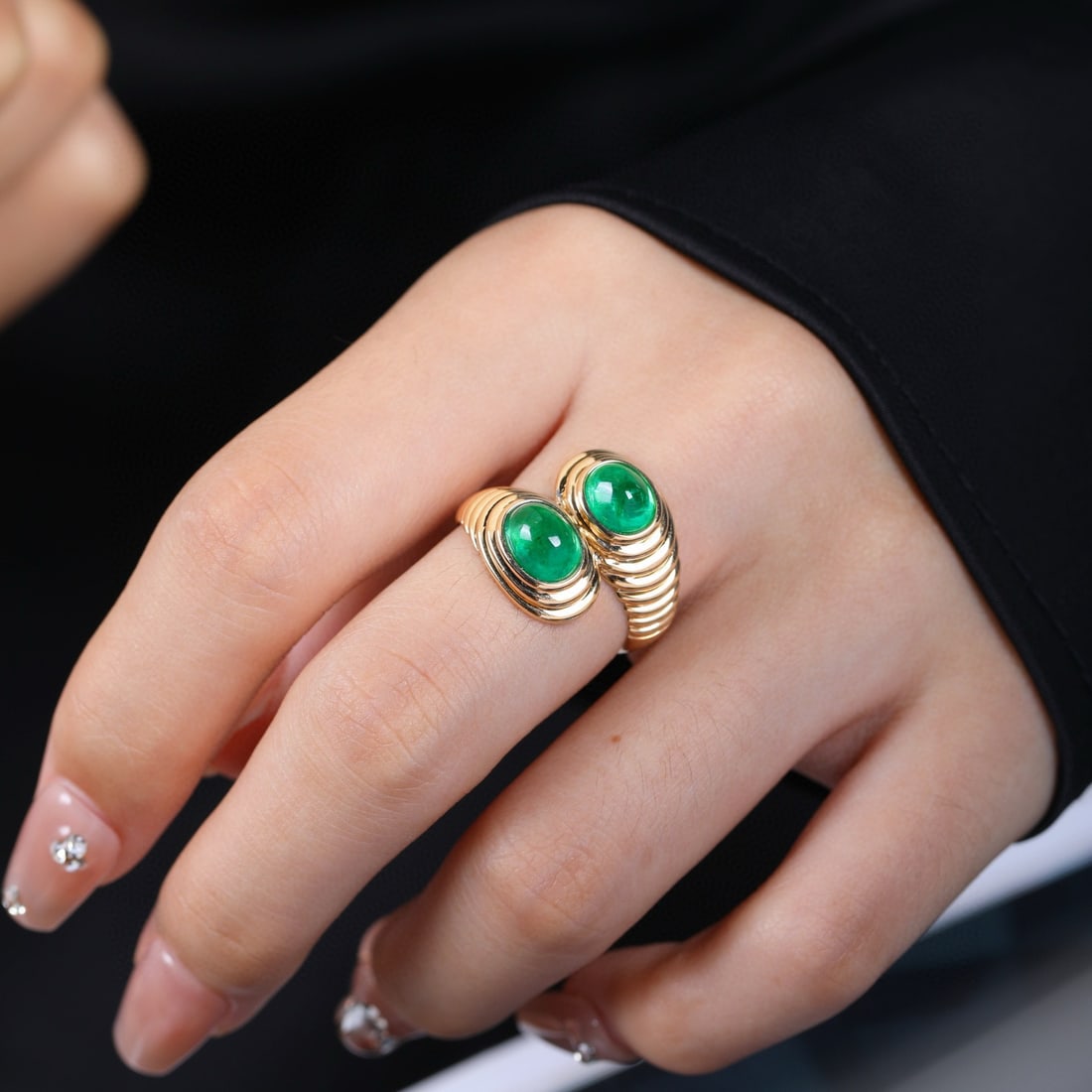 14k Gold 3 Ct Natural Emerald Ring - 6