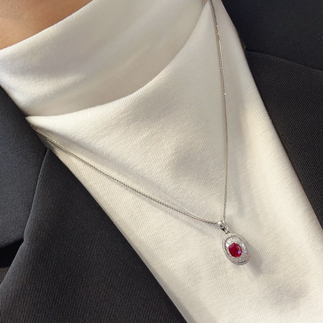 14k Gold 1.20 Ct Vivid Red Natural Ruby & Diamond Pendant( Without Chain ) - 6