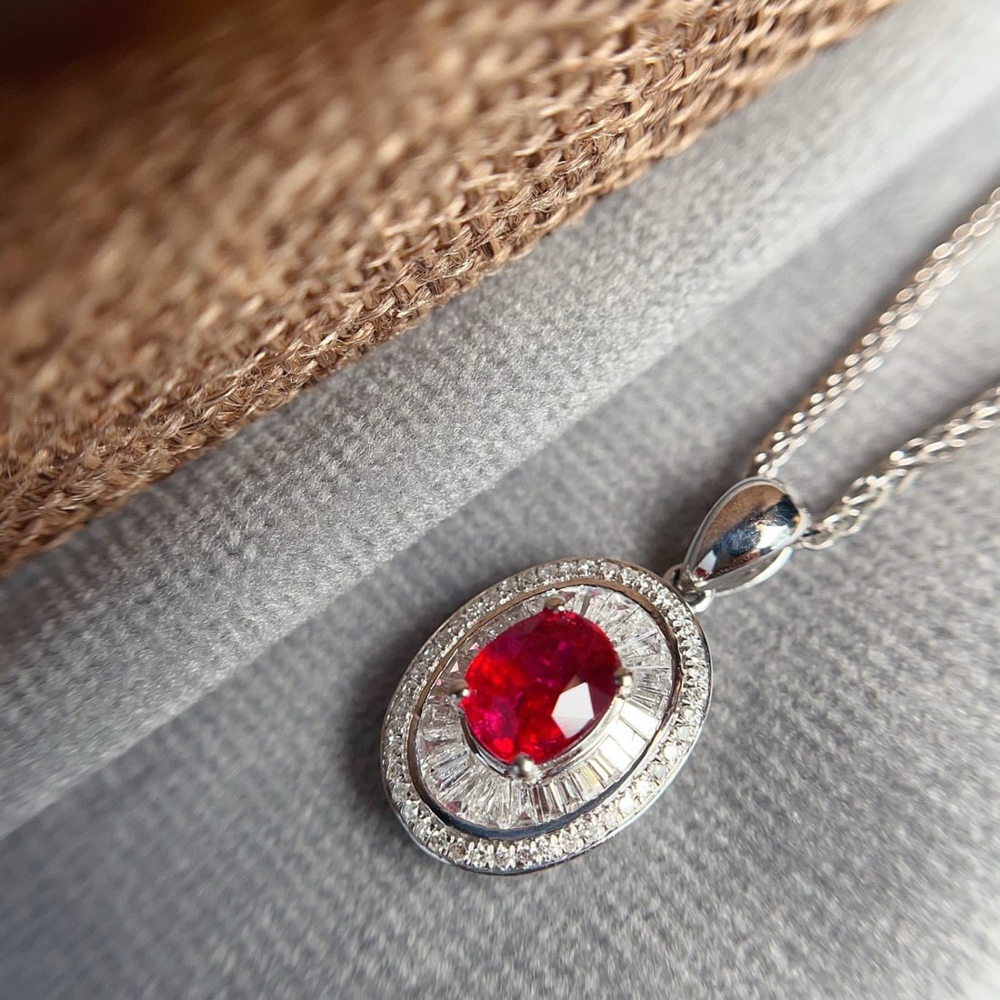 14k Gold 1.20 Ct Vivid Red Natural Ruby & Diamond Pendant( Without Chain ) - 7