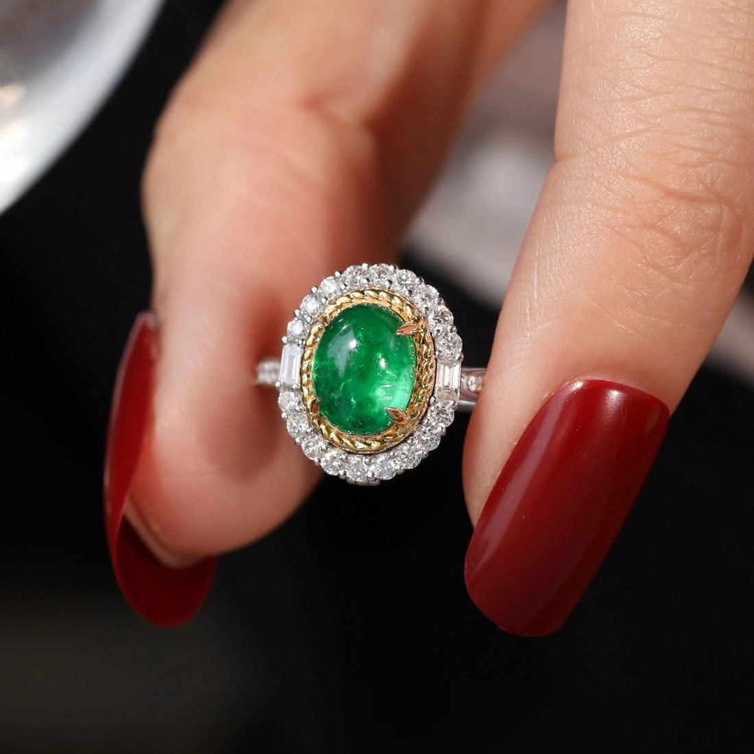 14k Gold 2.45 Ctw Vivid Green Natural Emerald & Diamond Ring/pendant( Without Chain ) - 2