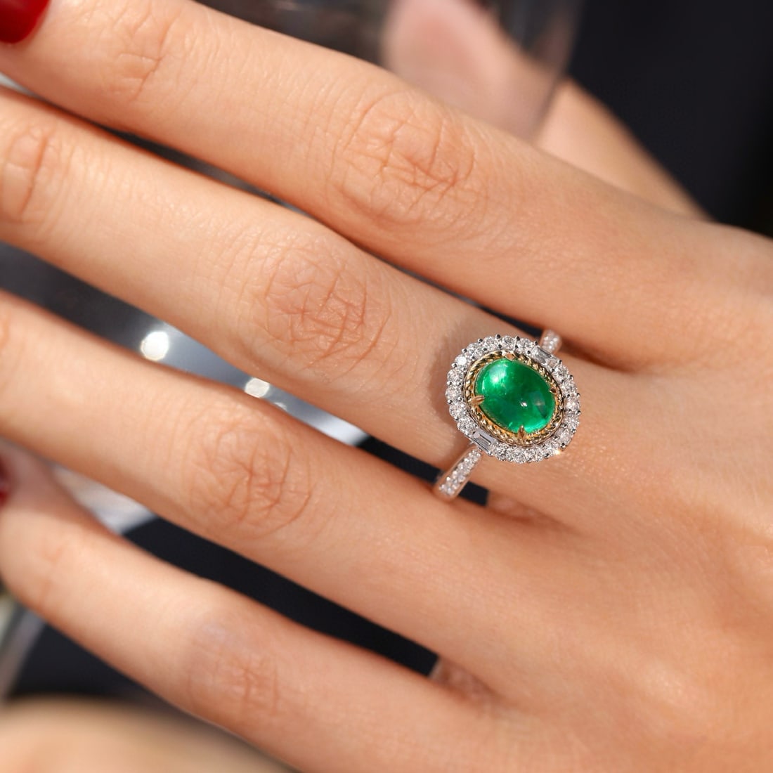 14k Gold 2.45 Ctw Vivid Green Natural Emerald & Diamond Ring/pendant( Without Chain ) - 5