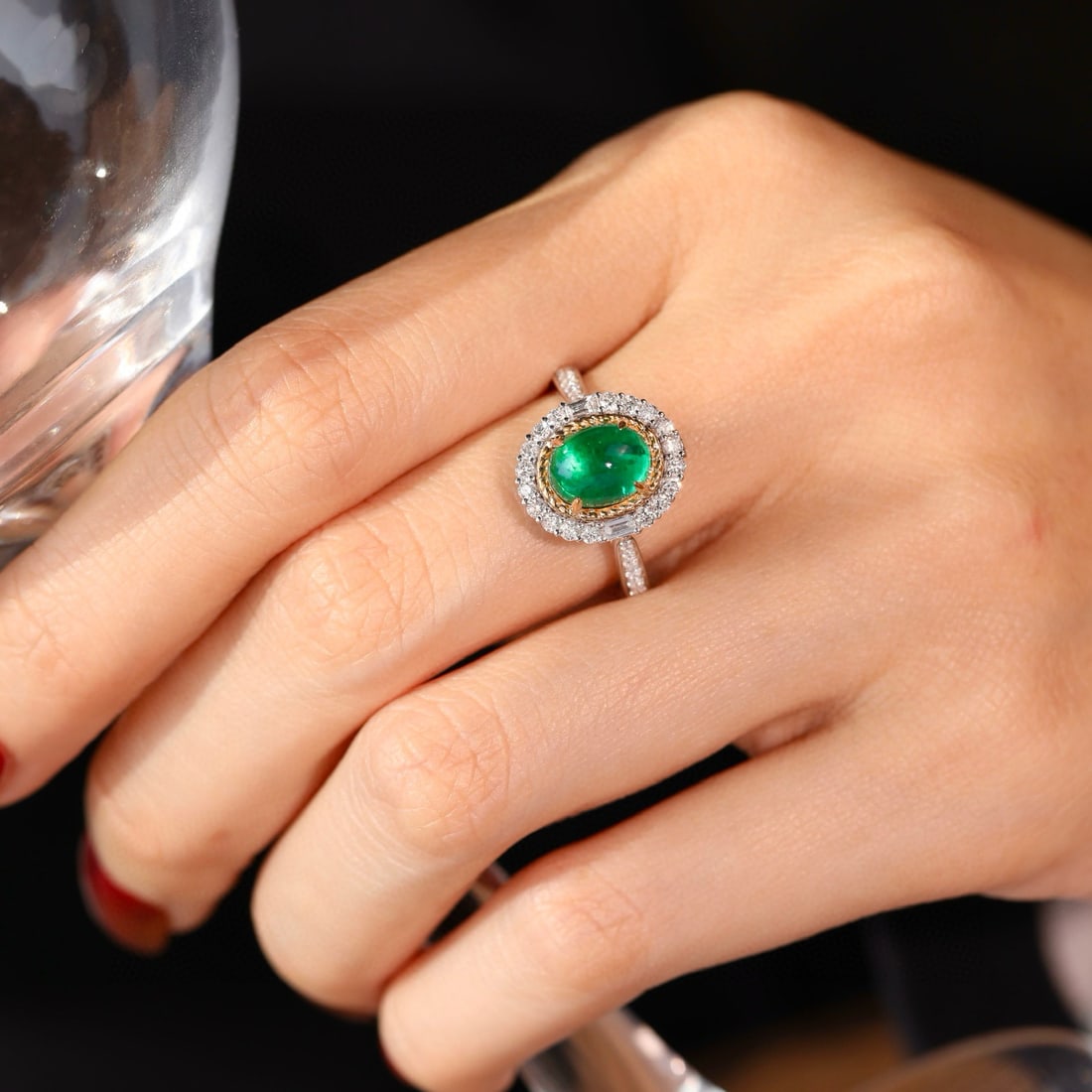 14k Gold 2.45 Ctw Vivid Green Natural Emerald & Diamond Ring/pendant( Without Chain ) - 6