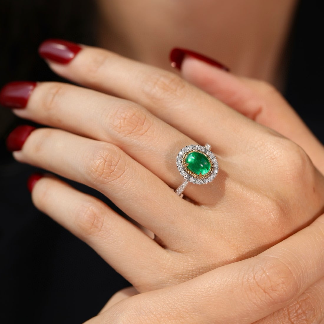 14k Gold 2.45 Ctw Vivid Green Natural Emerald & Diamond Ring/pendant( Without Chain ) - 8