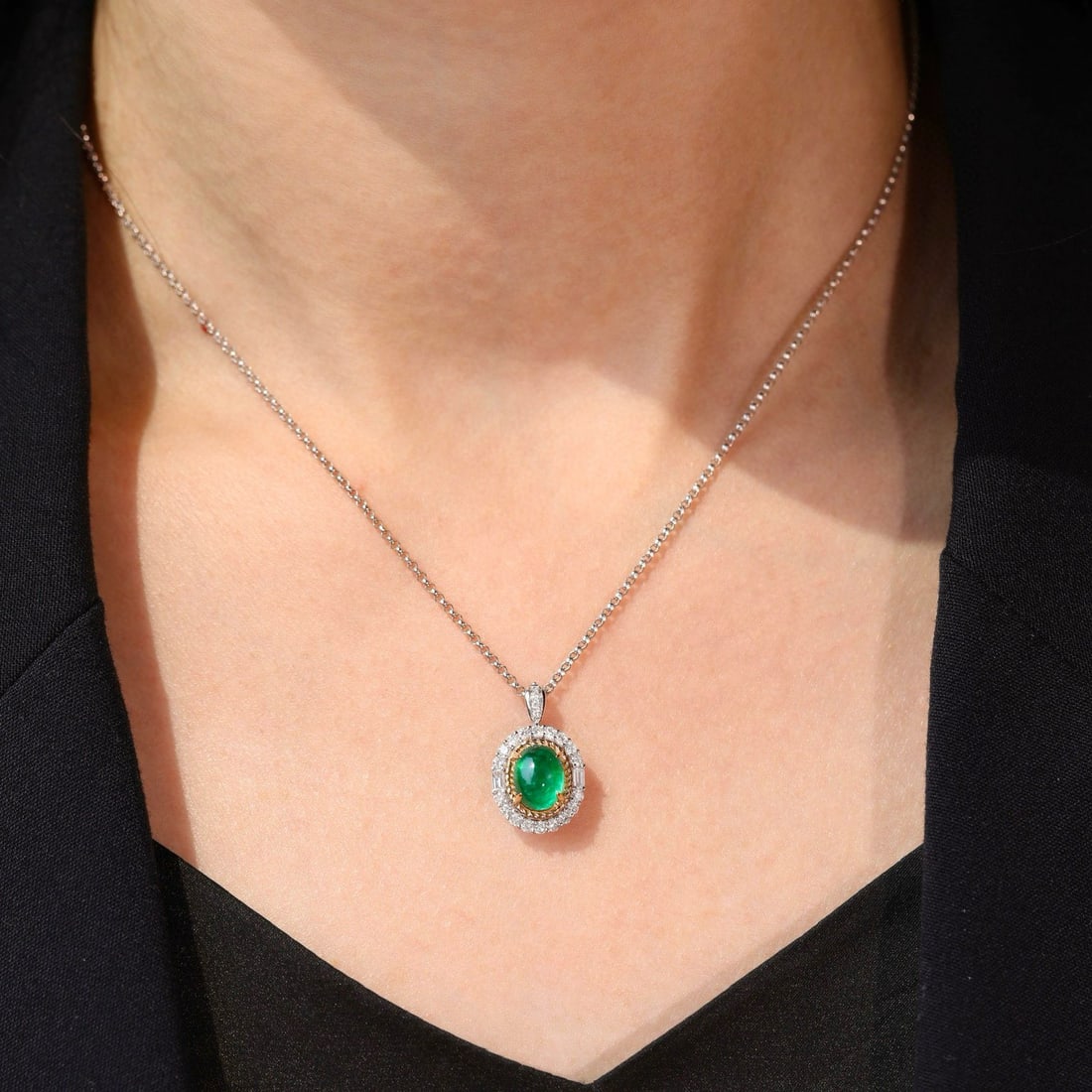 14k Gold 2.45 Ctw Vivid Green Natural Emerald & Diamond Ring/pendant( Without Chain ) - 9