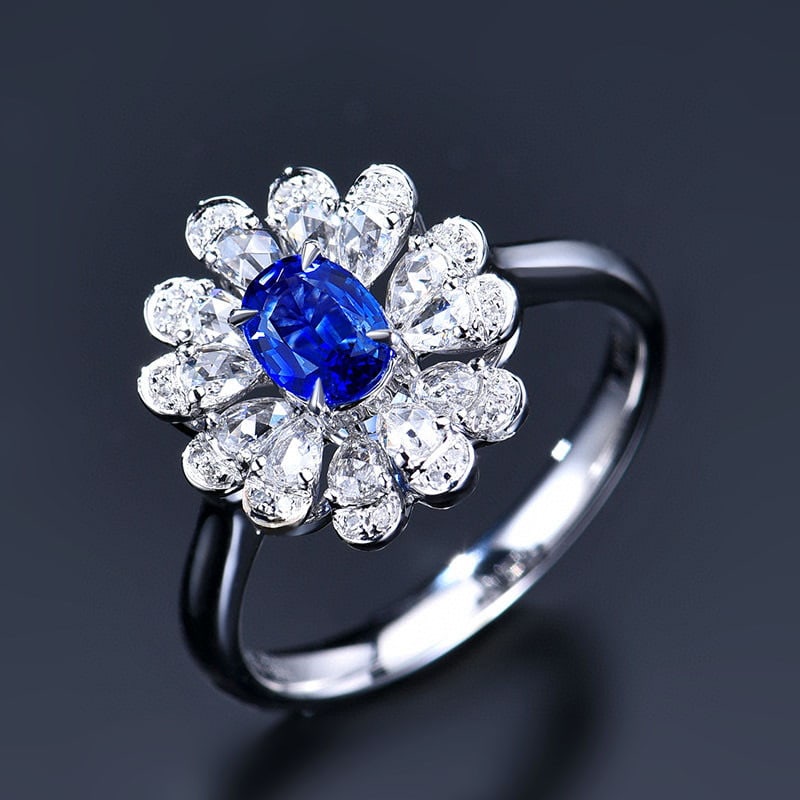 14k Gold 1.08 Ctw Natural Sapphire & Diamond Ring - 4