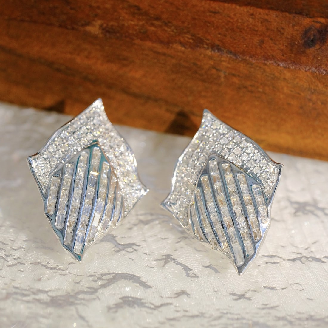 14k Gold 1.84 Ct Natural H Diamond Earrings - 3