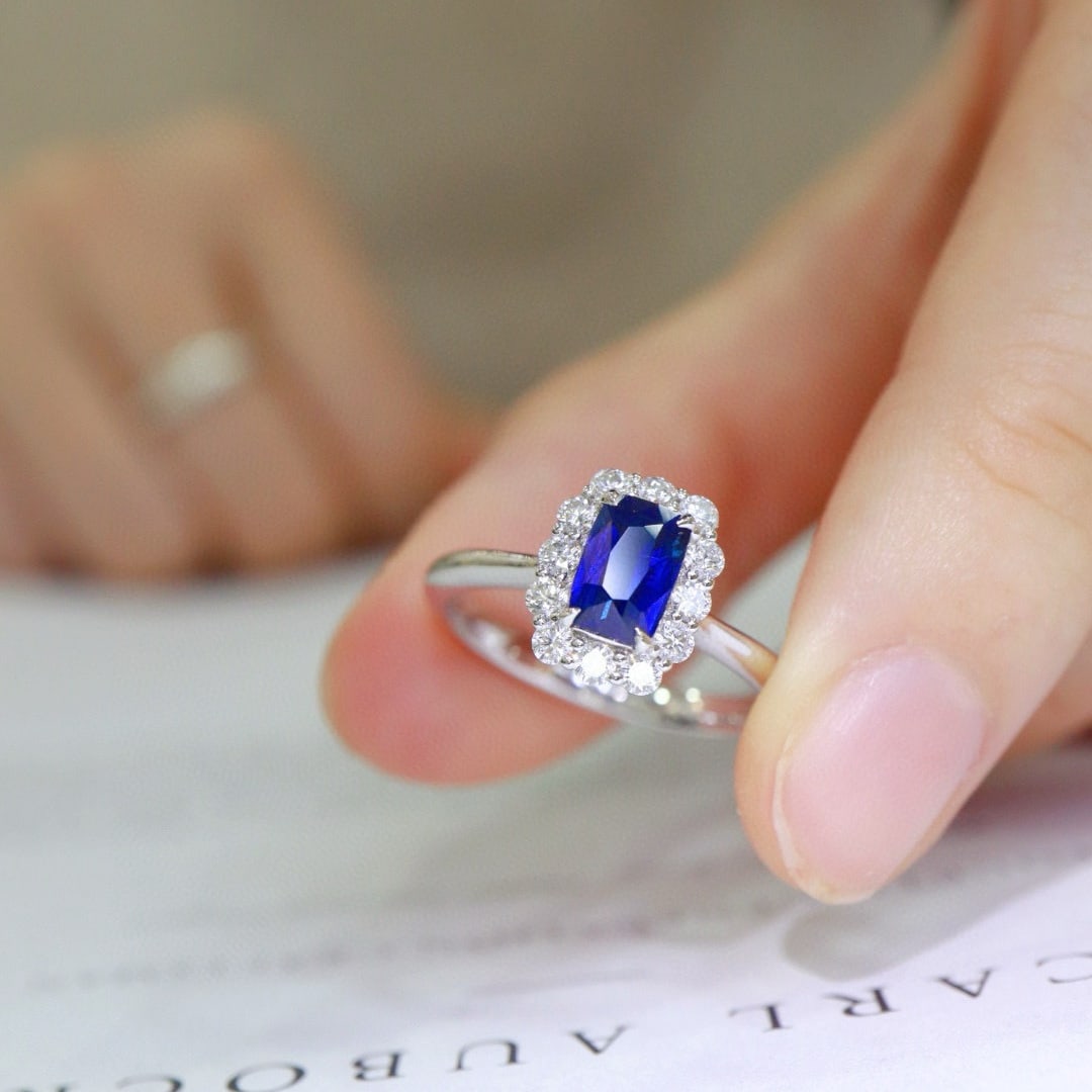 14k Gold 1.3 Ctw Natural Sapphire & Diamond Ring - 2