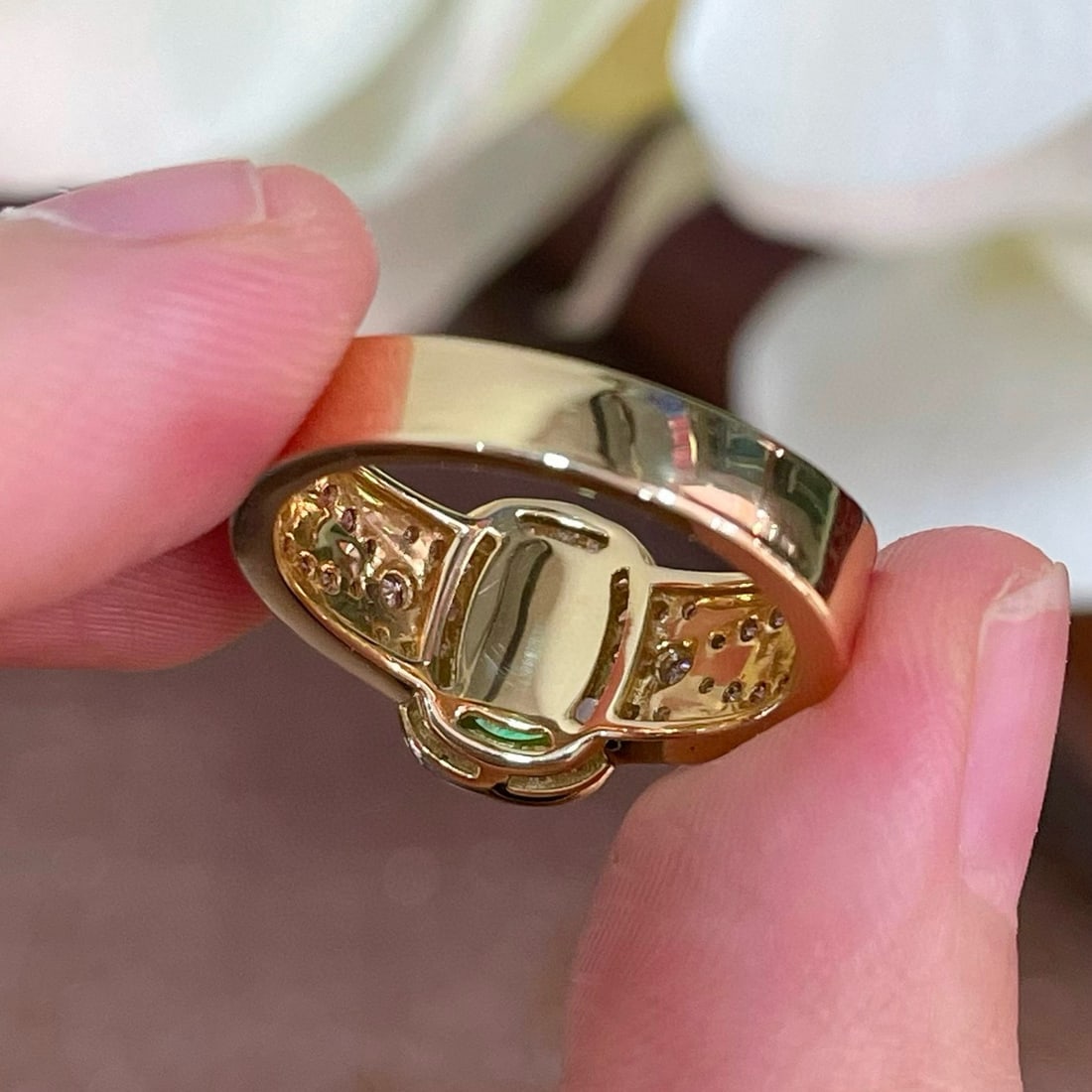 14k Gold 1.45 Ctw Vivid Green Natural Emerald & Diamond Ring - 4