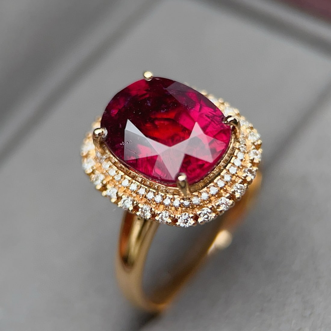 14k Gold 5.17 Ctw Natural Tourmaline & Diamond Ring - 5