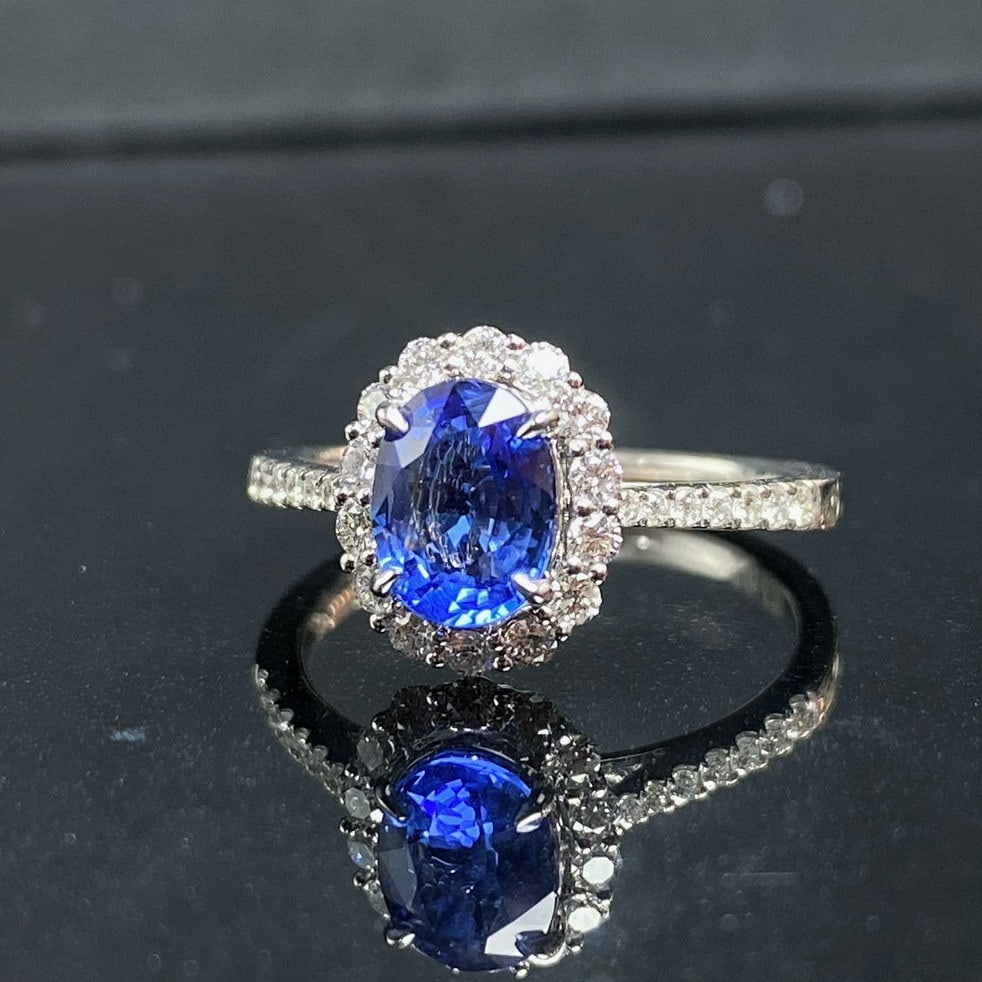 14k Gold 1.87 Ctw Natural Sapphire & Diamond Ring - 5
