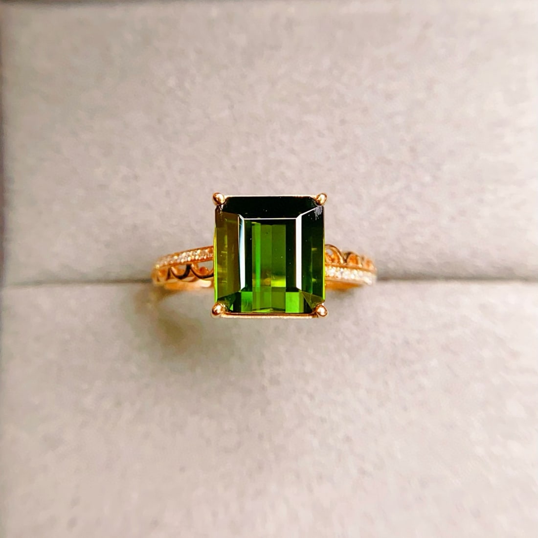 14k Gold 3.41 Ctw Natural Tourmaline & Diamond Ring (1 of 5)