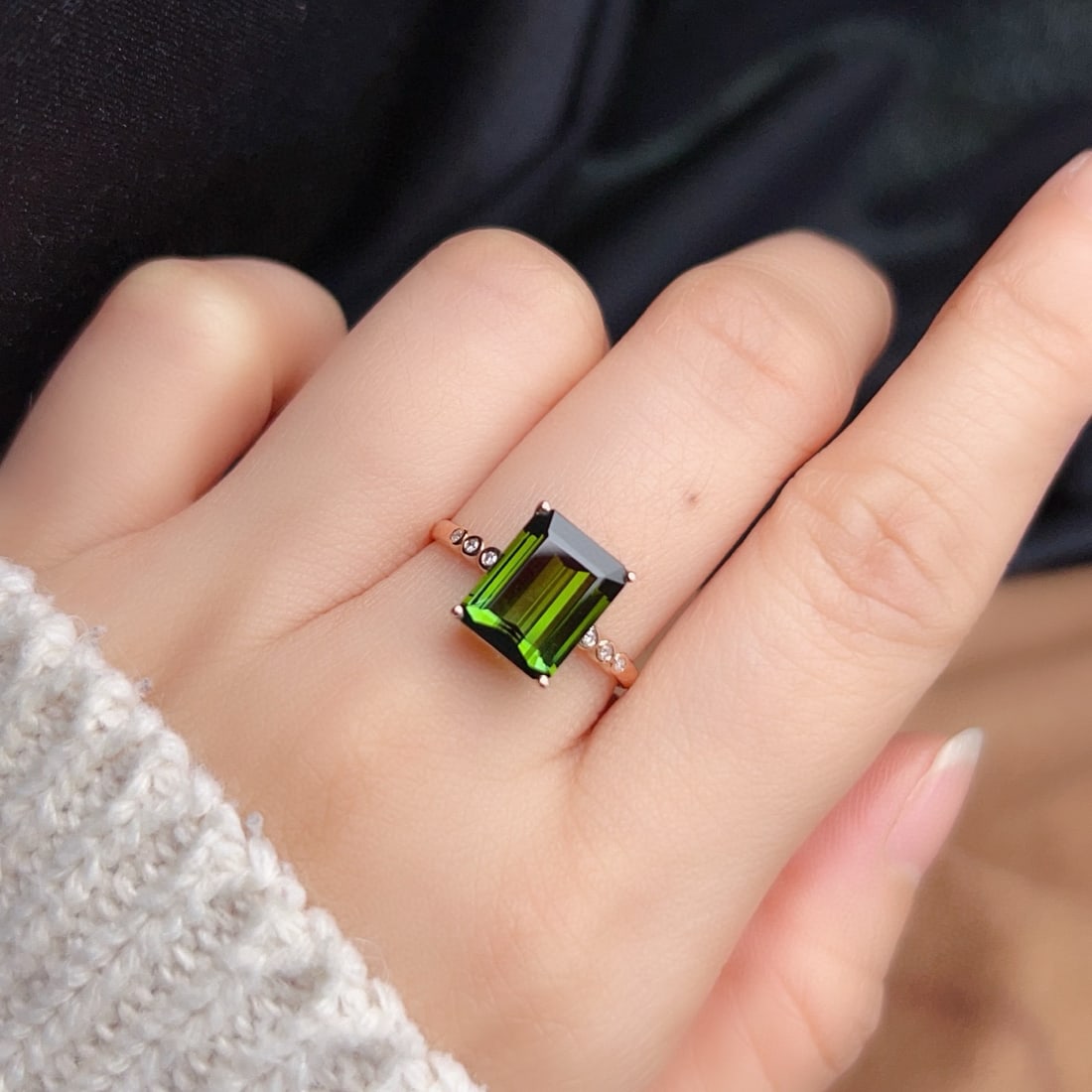 14k Gold 3.43 Ctw Natural Tourmaline & Diamond Ring - 2