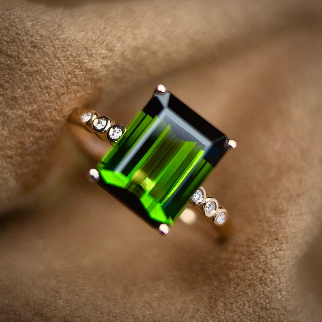 14k Gold 3.43 Ctw Natural Tourmaline & Diamond Ring - 3