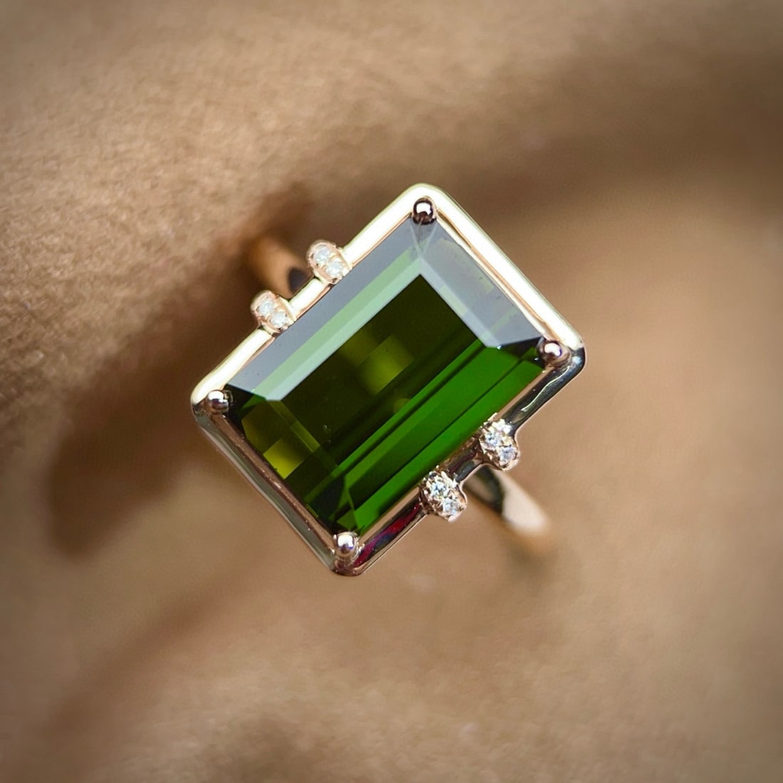 14k Gold 4.67 Ctw Natural Tourmaline & Diamond Ring - 2