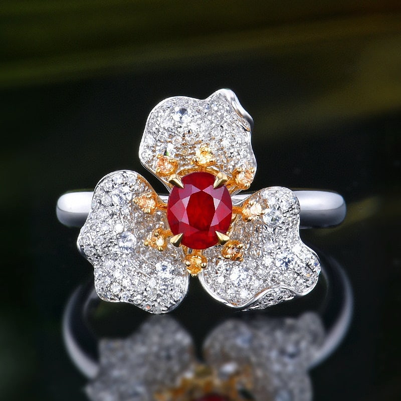 14k Gold 1.05 Ctw Natural Ruby & Diamond Ring (1 of 6)