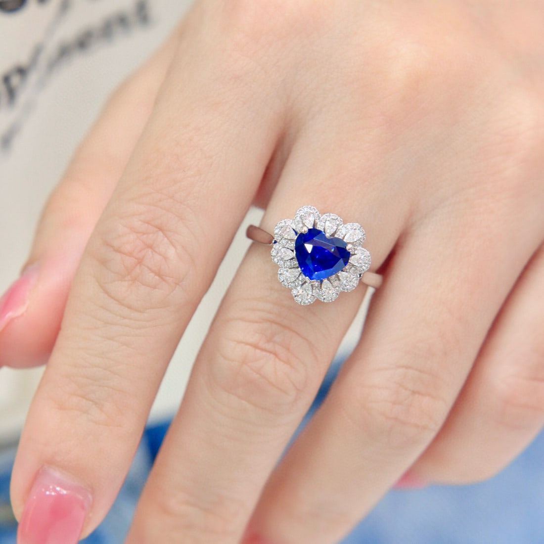 14k Gold 2.04 Ctw Natural Sapphire & Diamond Ring/pendant( Without Chain ) - 5