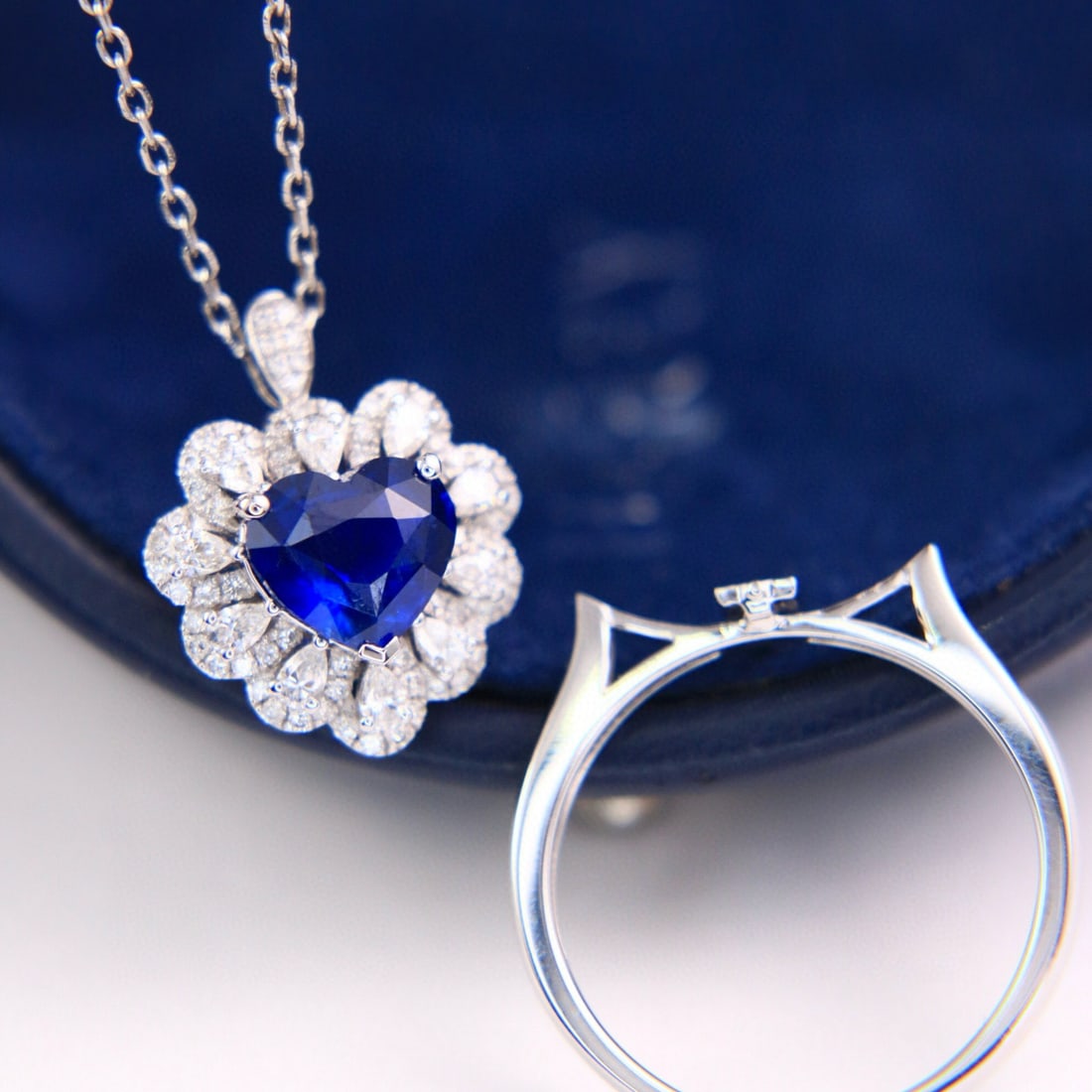 14k Gold 2.04 Ctw Natural Sapphire & Diamond Ring/pendant( Without Chain ) - 8