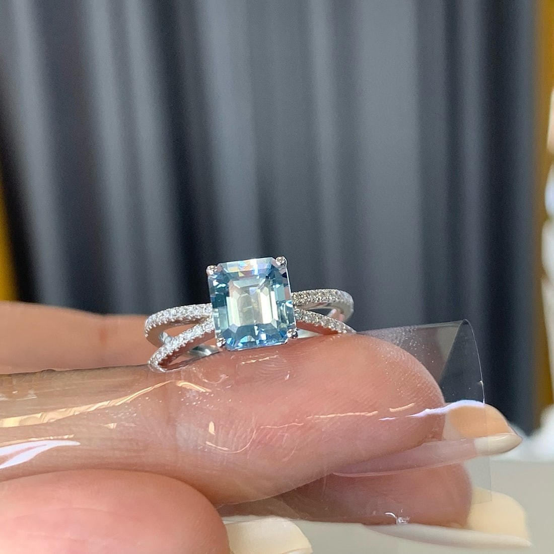 14k Gold 1.93 Ctw Natural Aquamarine & Diamond Ring - 3