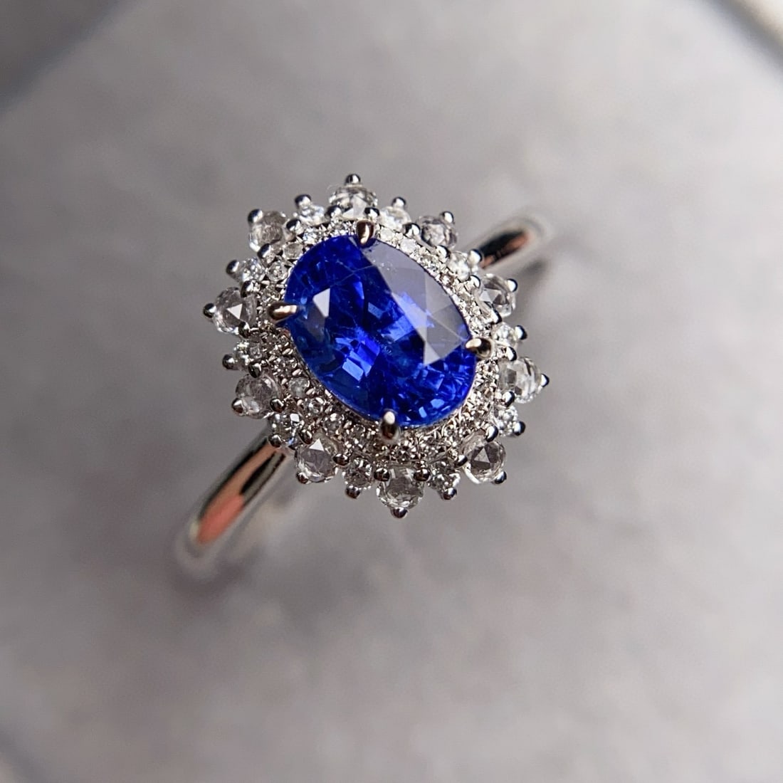 14k Gold 1.2 Ct Natural Sapphire & Diamond Ring - 3