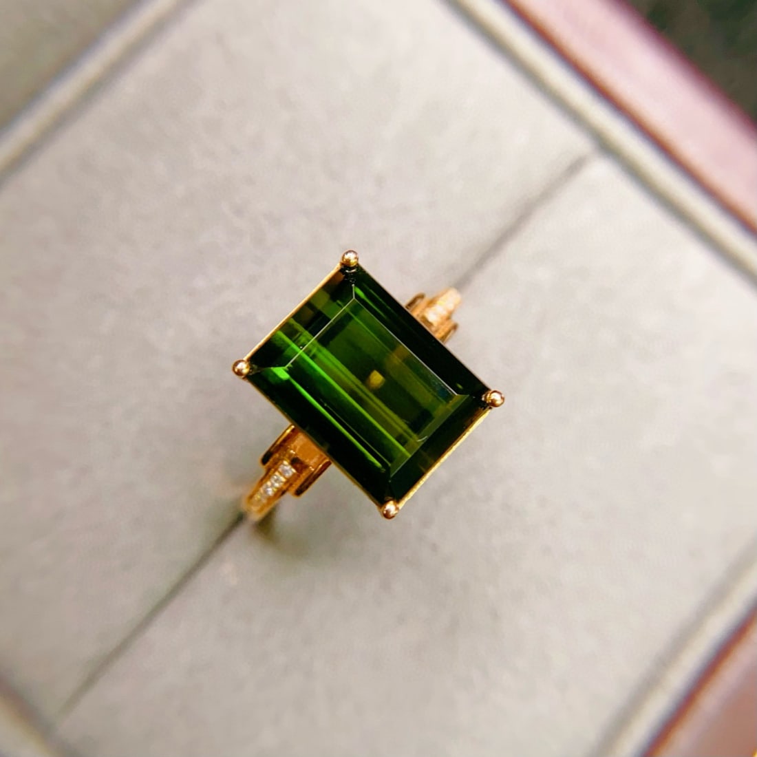 14k Gold 4.58 Ctw Natural Tourmaline & Diamond Ring - 3