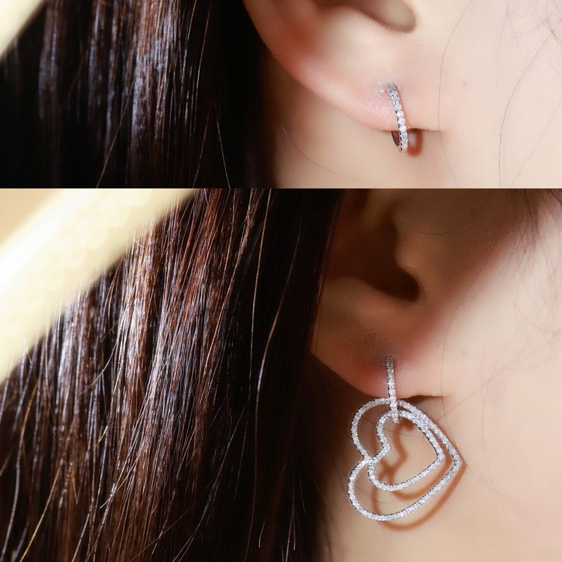 14k Gold 0.8 Ct Natural H Diamond Earrings - 5