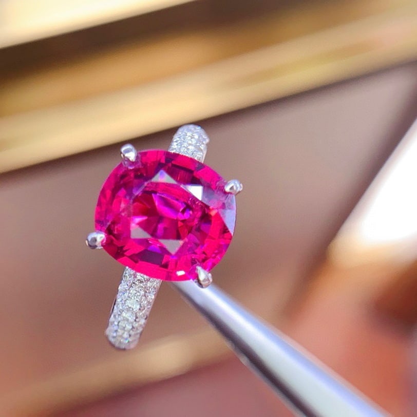 14k Gold 4.40 Ctw Natural Tourmaline & Diamond Ring - 4