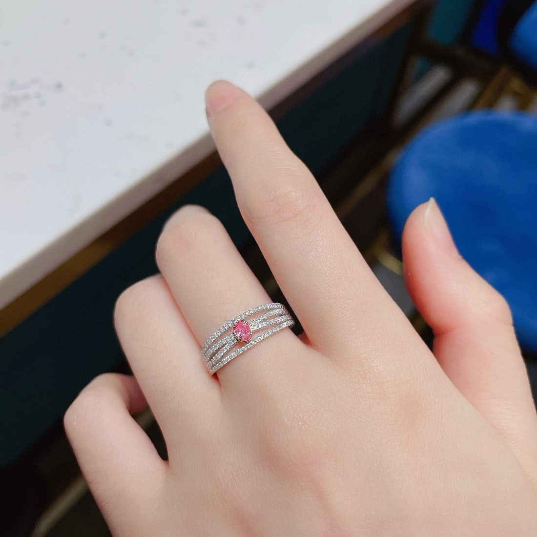 14k Gold 0.38 Ctw Natural Pink Diamond & Diamond Ring - 2