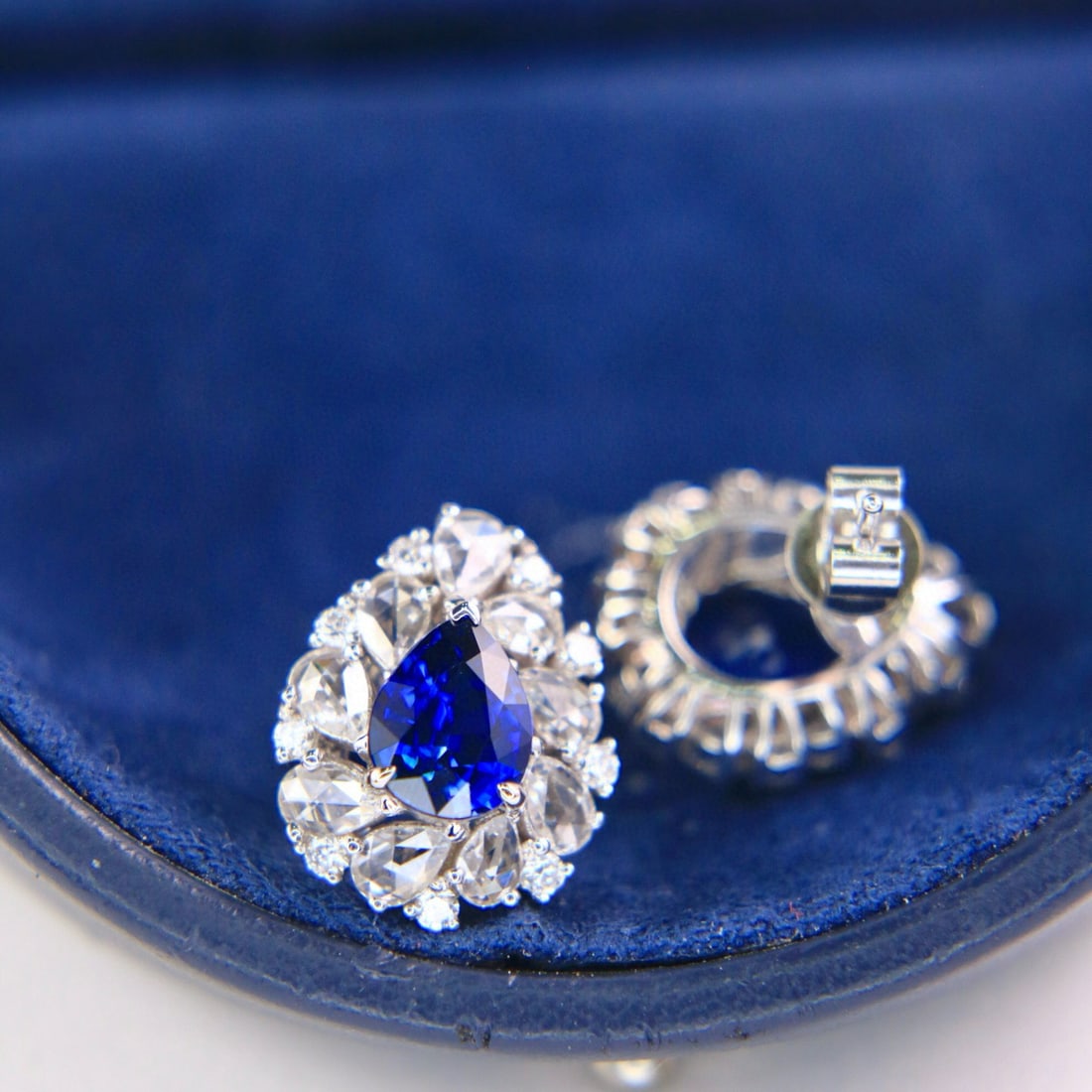 14k Gold 4.01 Ctw Natural Sapphire & Diamond Earrings - 3