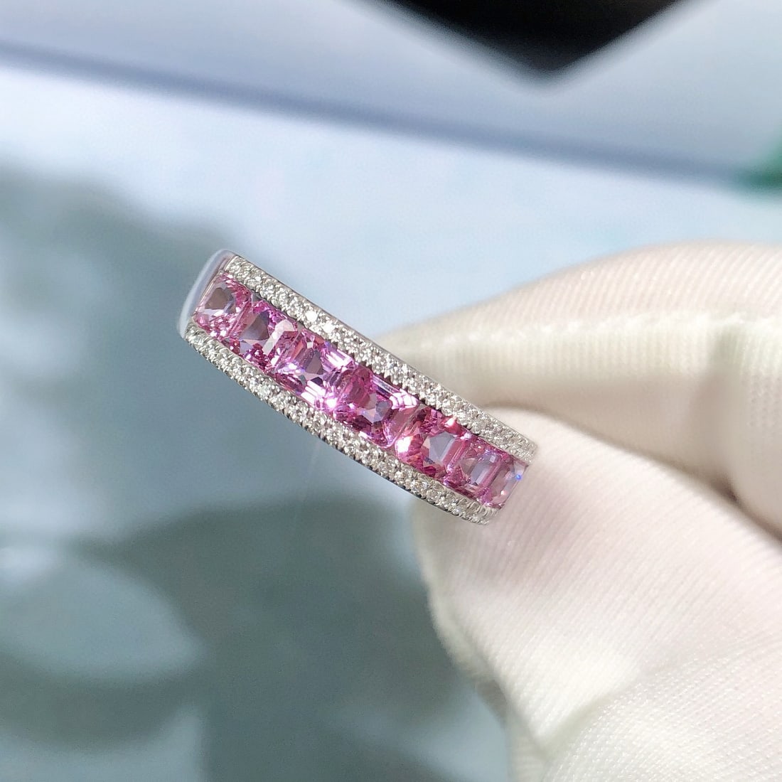 14k Gold 1.53 Ctw Natural Padparadscha Sapphire & Diamond Ring - 2