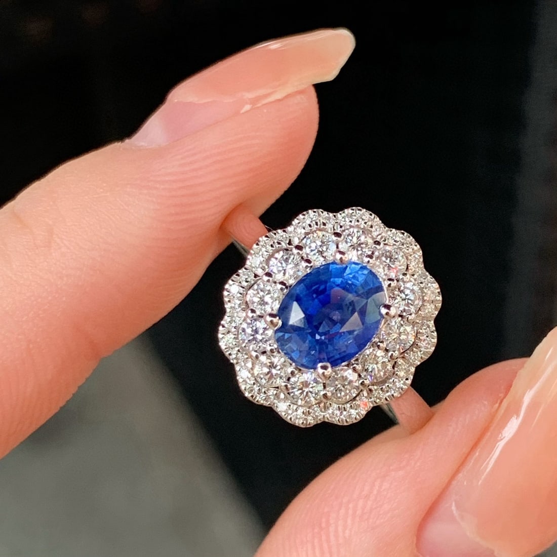 14k Gold 2.16 Ctw Natural Sapphire & Diamond Ring - 2