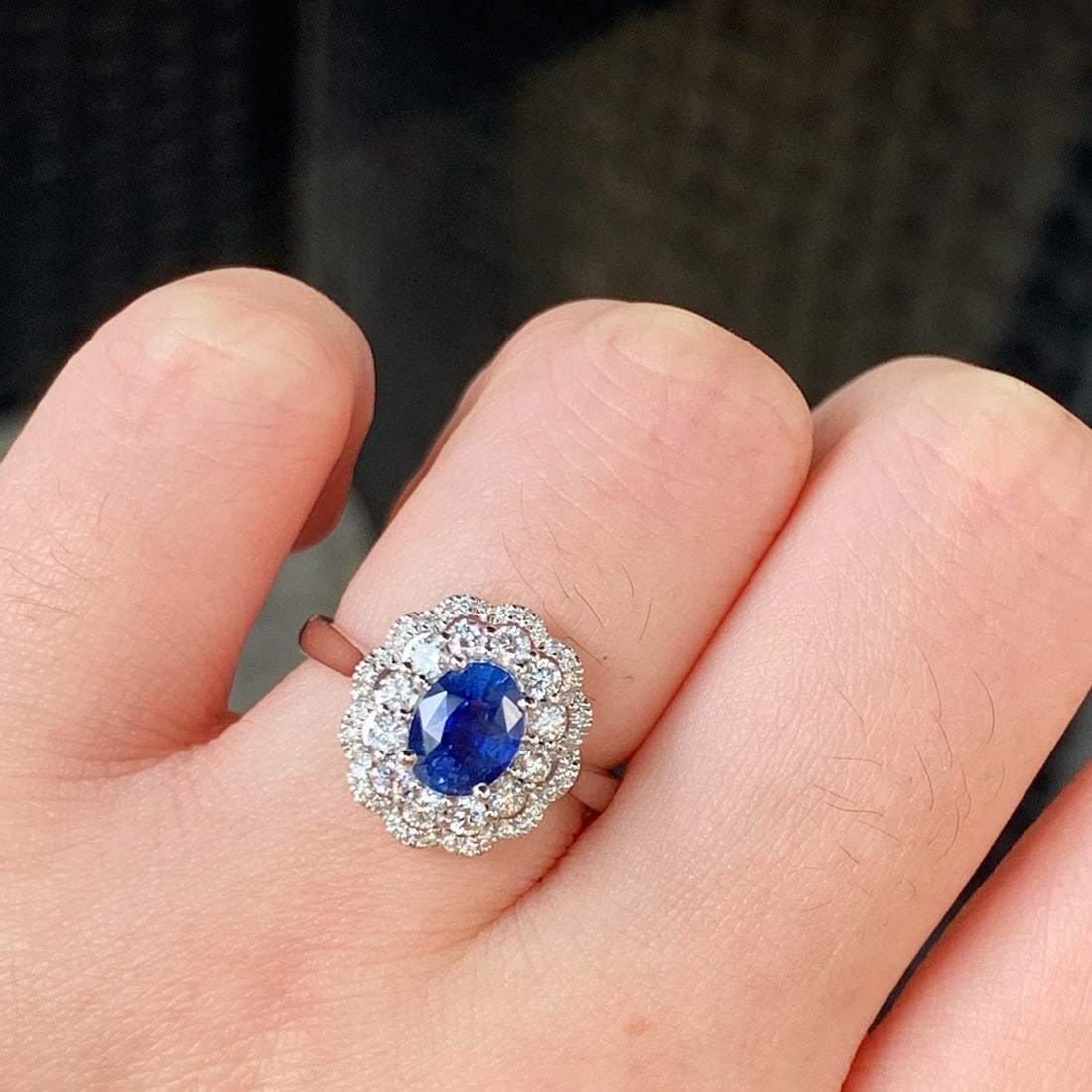 14k Gold 2.16 Ctw Natural Sapphire & Diamond Ring - 3