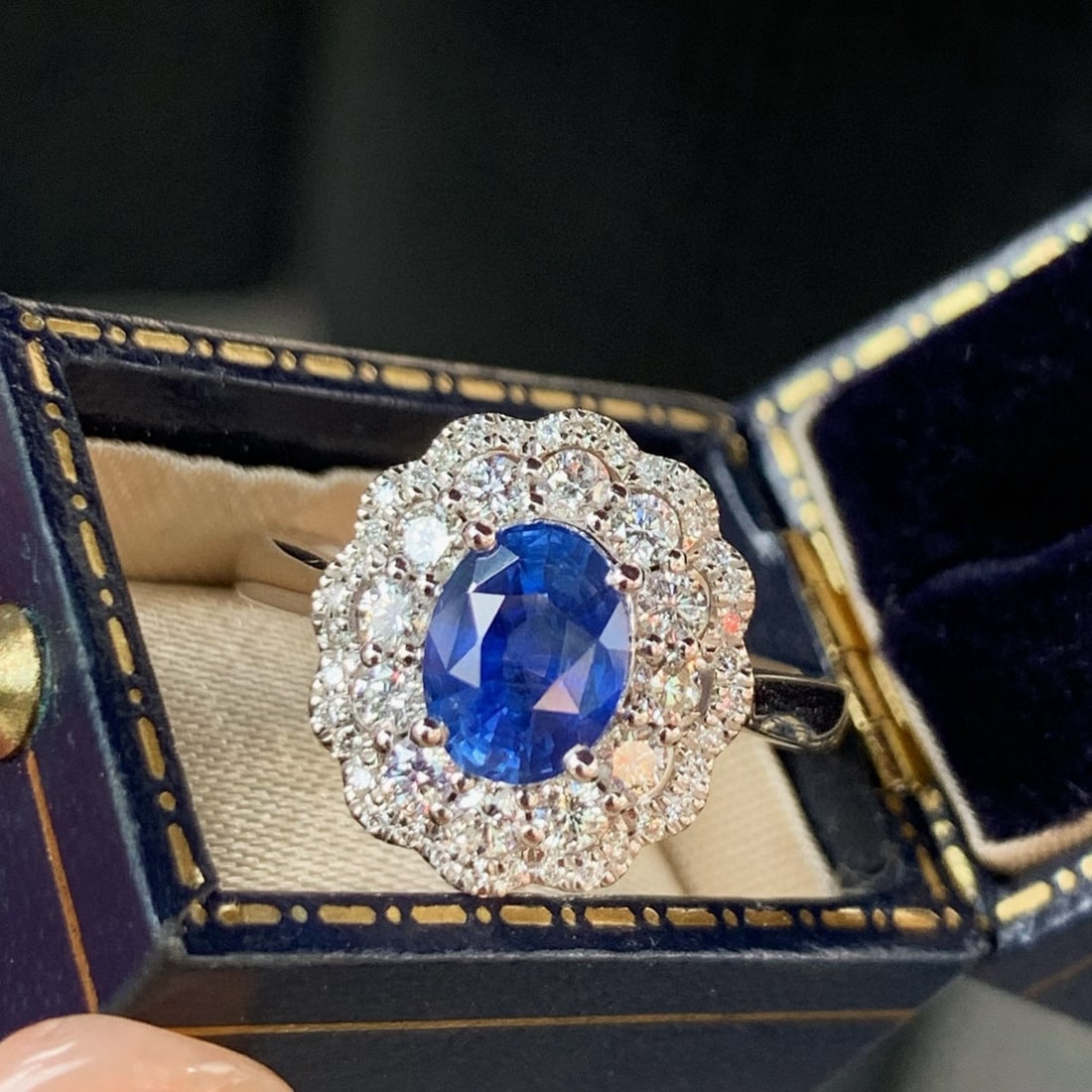 14k Gold 2.16 Ctw Natural Sapphire & Diamond Ring - 5