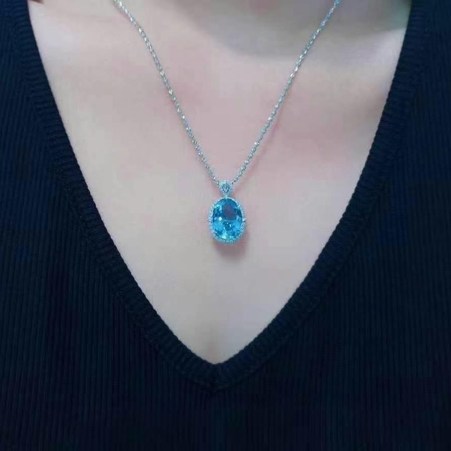 14k Gold 4.58 Ctw Natural Aquamarine & Diamond Ring/pendant( Without Chain ) - 5