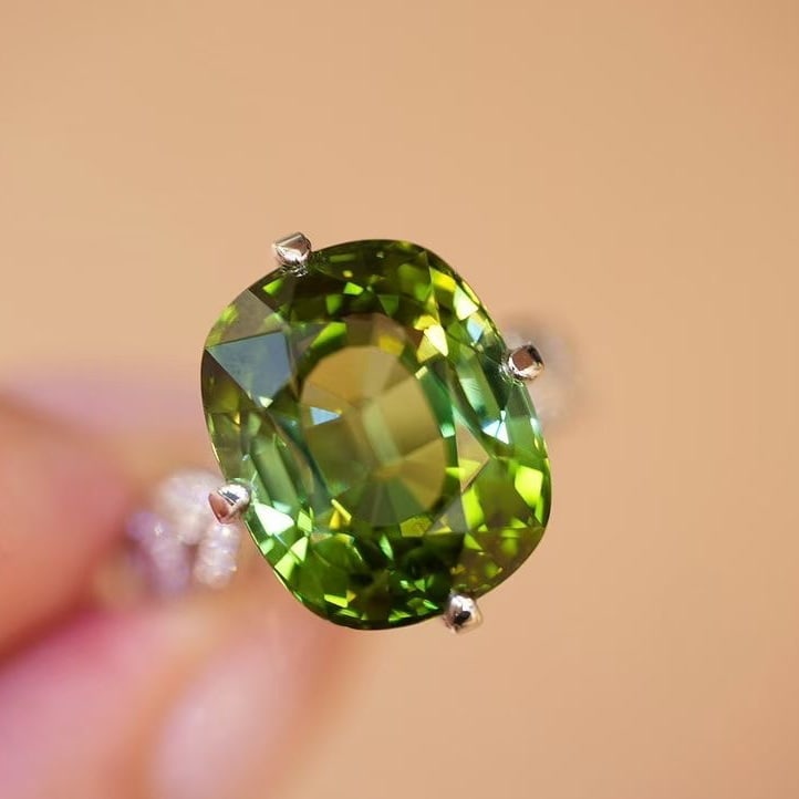 14k Gold 13.8 Ct Natural Tourmaline & Diamond Ring - 6