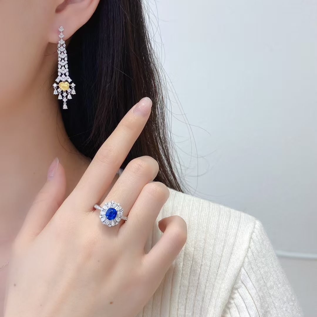 14k Gold 2.71 Ctw Natural Yellow Diamond & Diamond Earrings - 4