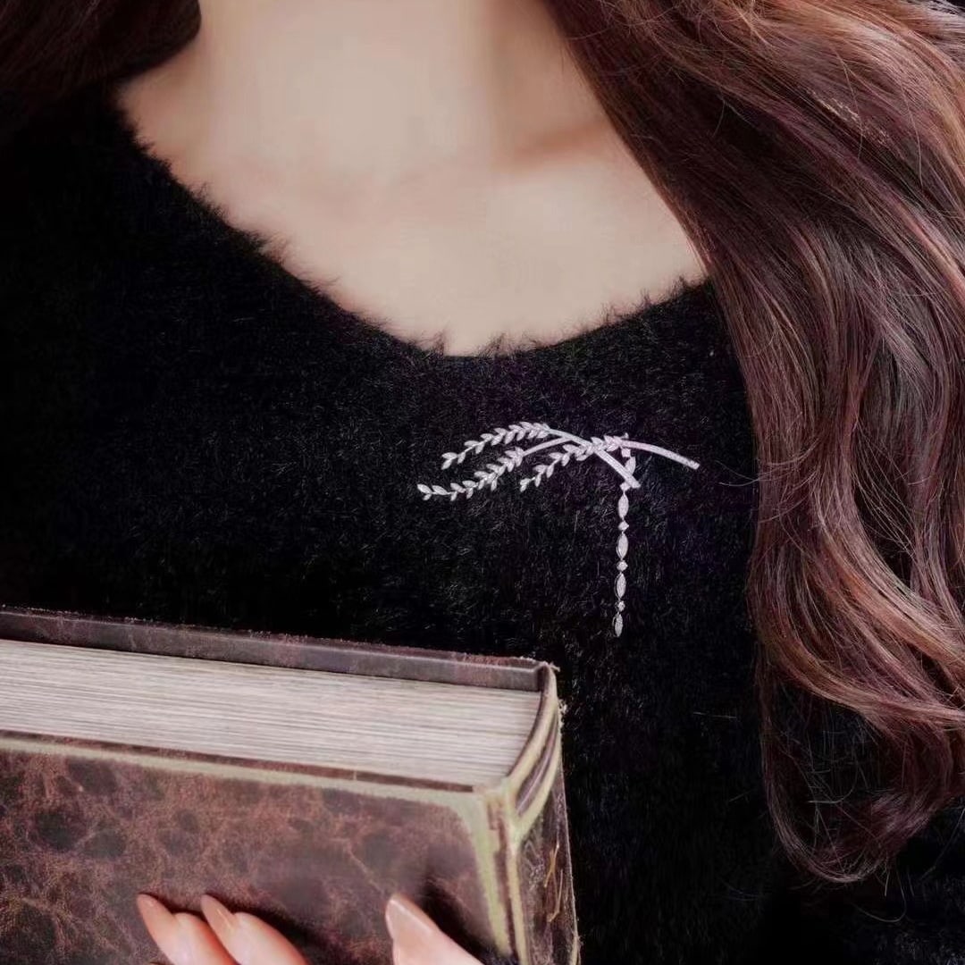 14k Gold 1.12 Ct Natural H Diamond Brooch/pendant( Without Chain ) - 4