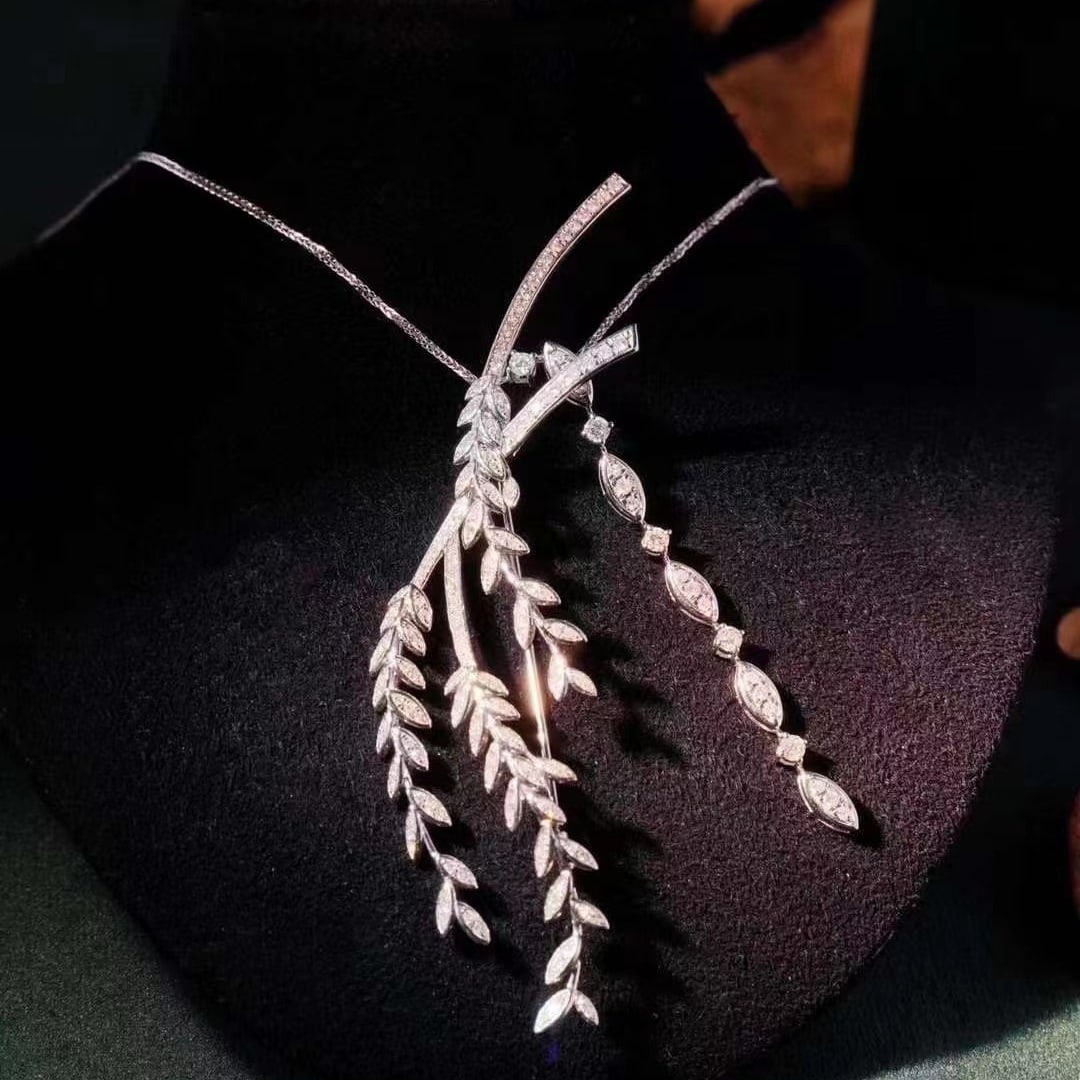 14k Gold 1.12 Ct Natural H Diamond Brooch/pendant( Without Chain ) - 5