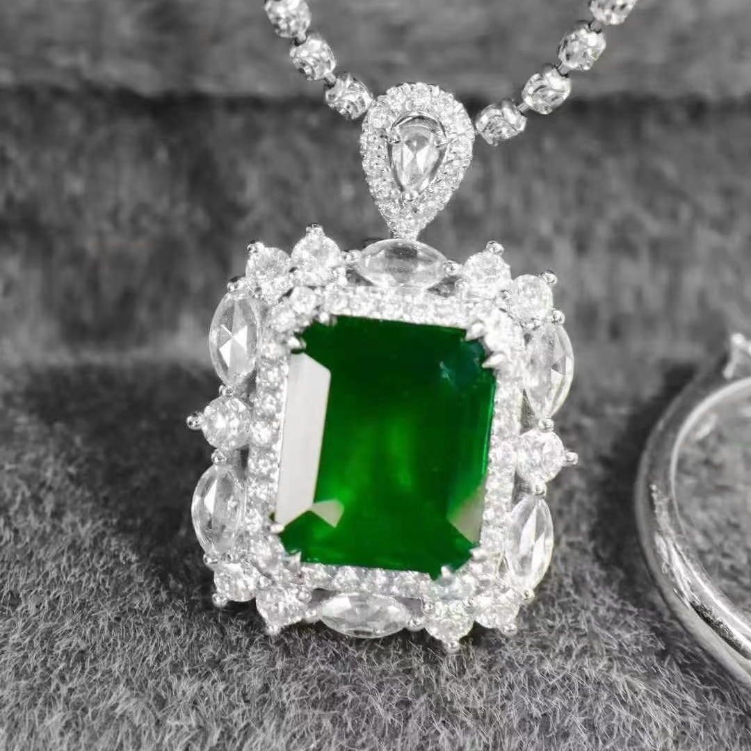 14k Gold 2.64 Ctw Vivid Green Natural Emerald & Diamond Ring/pendant( Without Chain ) - 6